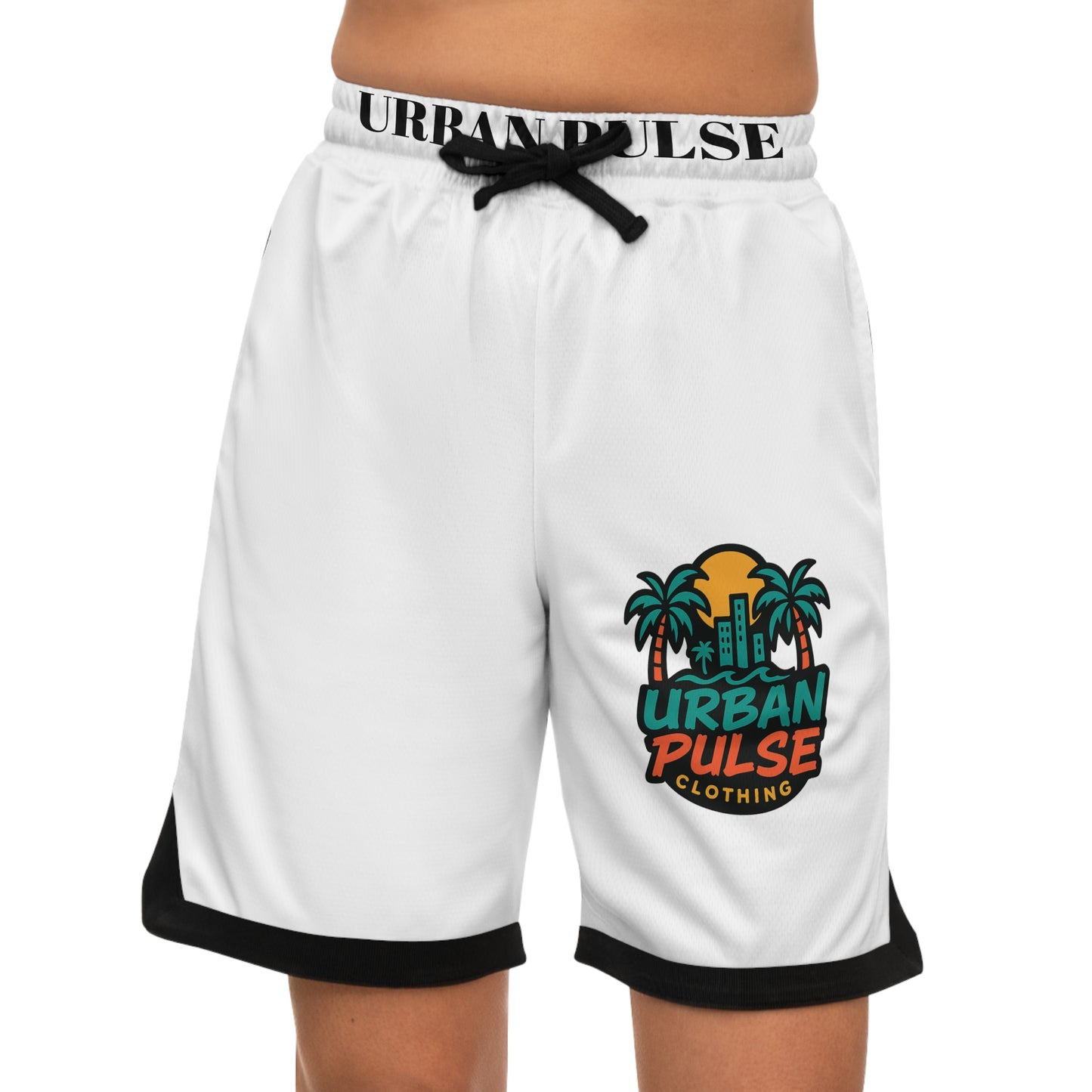 Summer Pulse White Basketball Rib Shorts