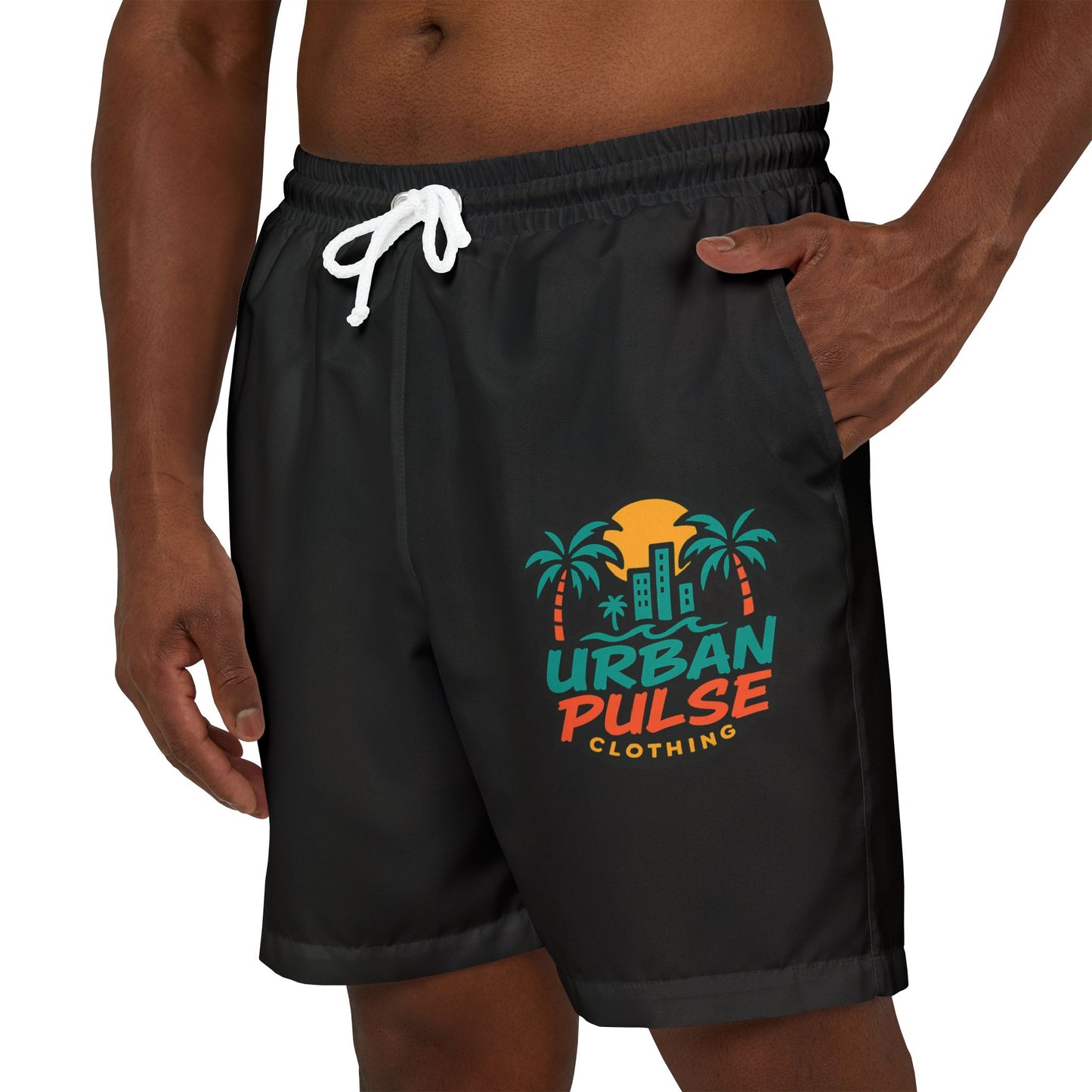 Summer Pulse Black Men Swim Shorts