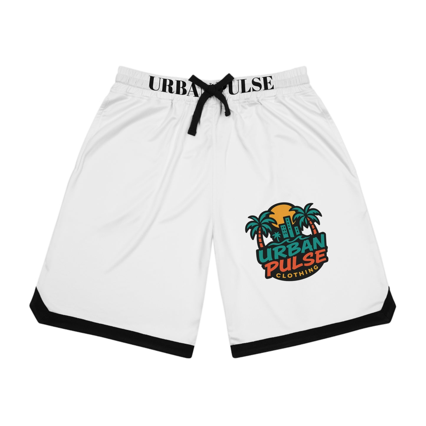 Summer Pulse White Basketball Rib Shorts