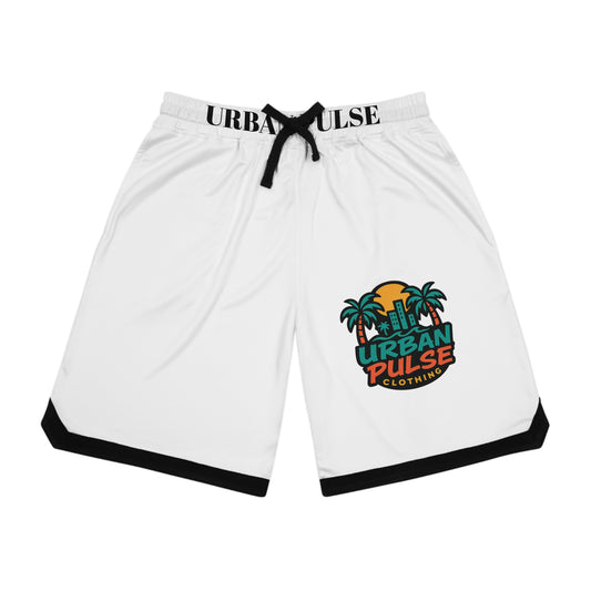 Summer Pulse White Basketball Rib Shorts